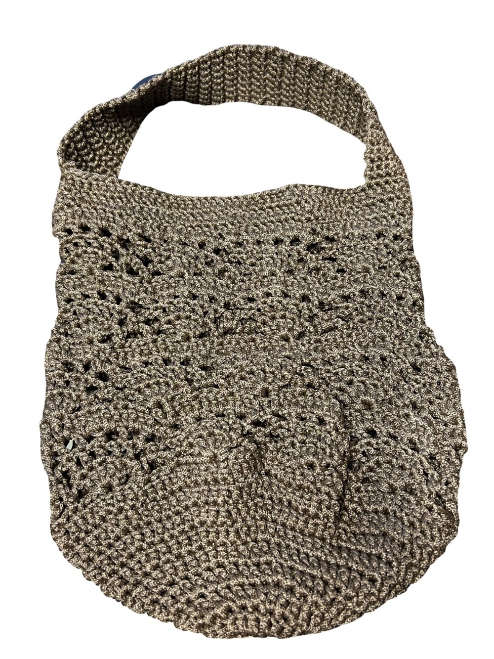 Handmade Crochet Shoulder Bag in Taupe